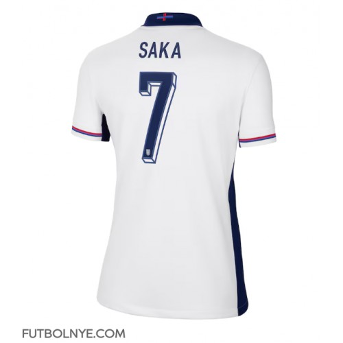 Camiseta Inglaterra Bukayo Saka #7 Primera Equipación para mujer Eurocopa 2024 manga corta